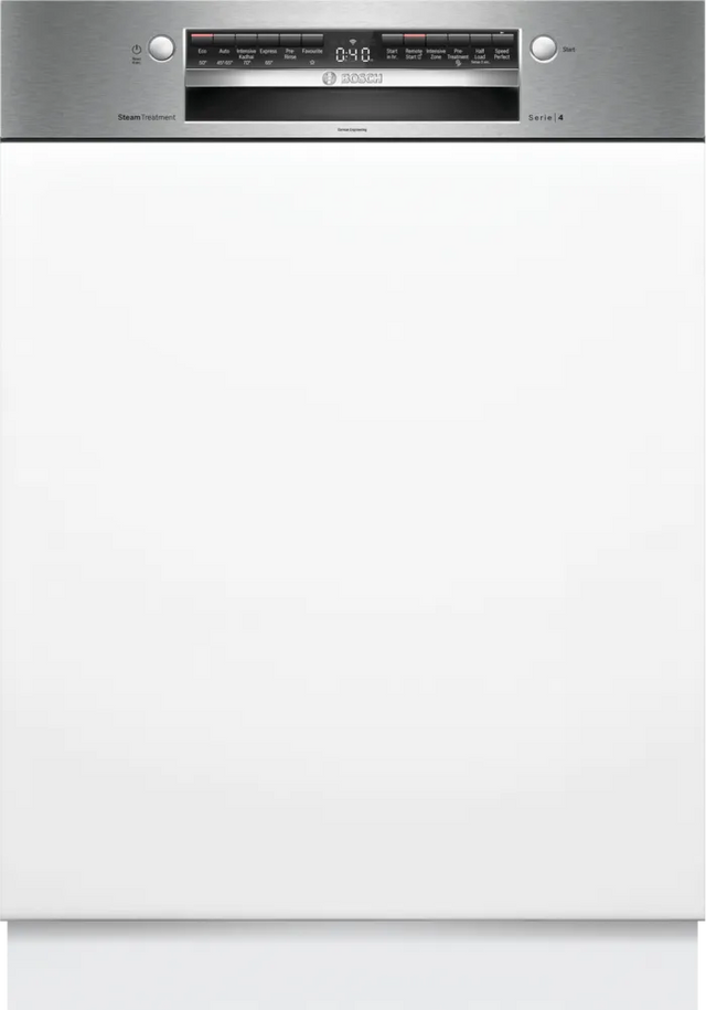 Bosch Series 4 Semi Integrated Dishwasher 60cm Stainless Steel Front View