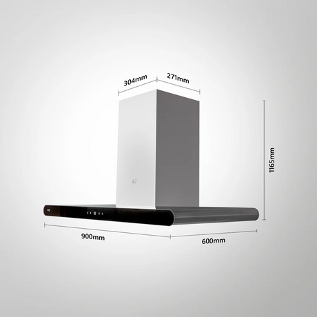 KAFF CANARY DHC BF 90 BL With SS Finish Auto Clean Wall Mounted Chimney