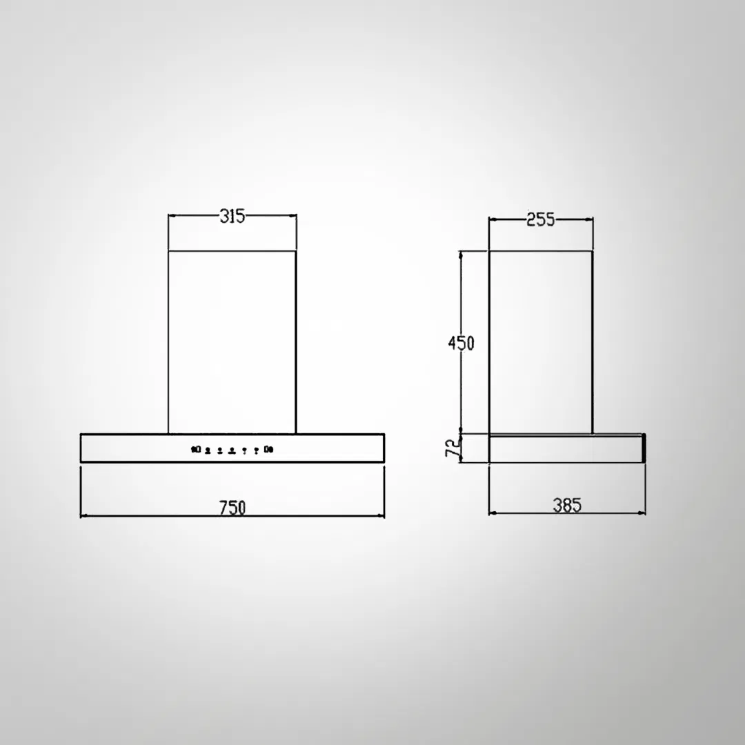 CASTO DX DHC 75 Kitchen Chimney | 1250 m³/h Suction | Dry Heat Auto Clean Technology