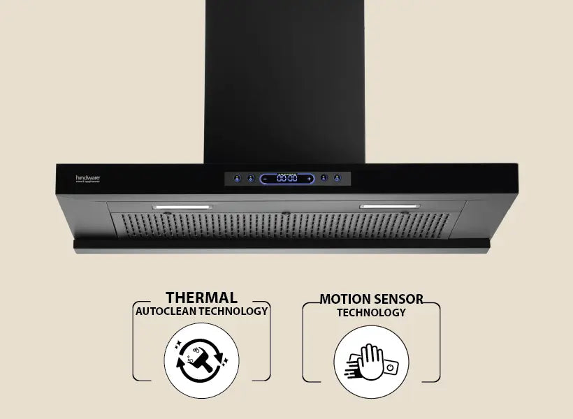 Tiber BLDC Filterless Auto Clean Kitchen Chimney with Motion Sensor & 1600 m³/h Suction