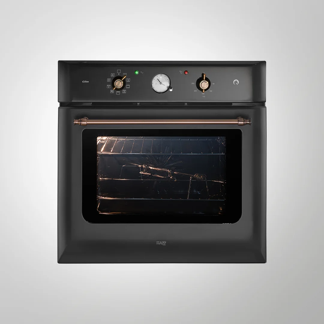 KAFF CLOV6 BLN 60 cm Built In ELECTRIC OVEN With True Convection Black Retro Finish 60 L