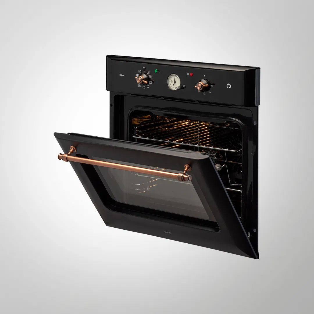 CLOV 6 BLN 60 cm Built In ELECTRIC OVEN With True Convection Black Retro Finish 60 L