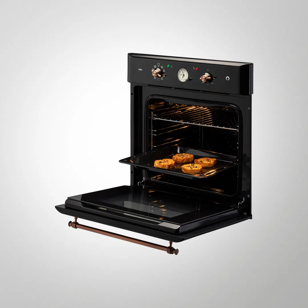 CLOV 6 BLN 60 cm Built In ELECTRIC OVEN With True Convection Black Retro Finish 60 L