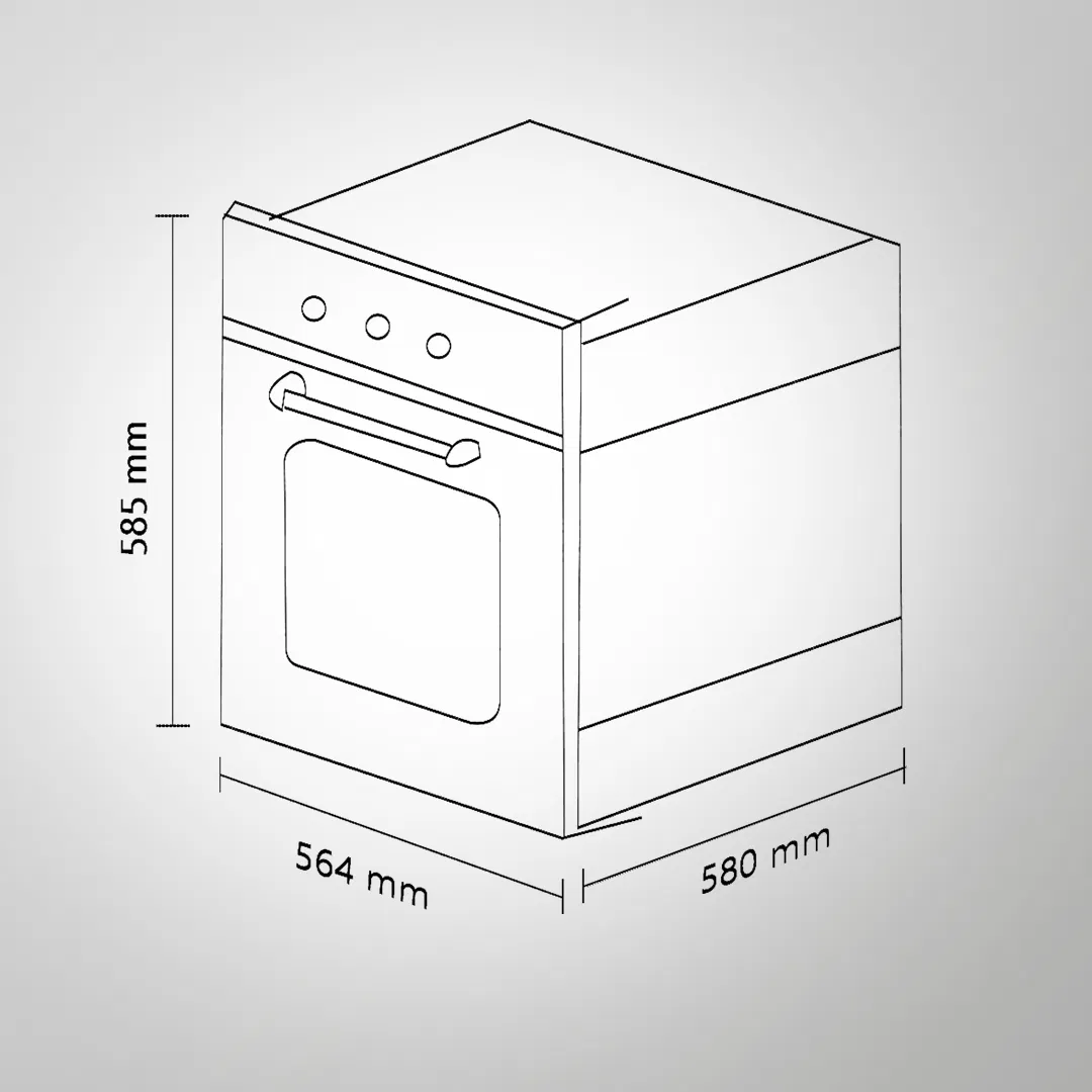 CLOV 6 BLN 60 cm Built In ELECTRIC OVEN With True Convection Black Retro Finish 60 L
