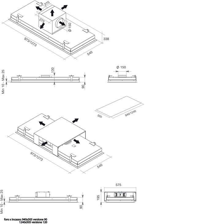 Alba 120 Ceiling Hood Matte White 120 cm 950 m³/hr (537.81.423)