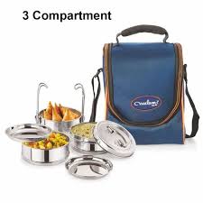 Dura Hot 3 Tier 7 Inch Lunch Box with Insulated Carry Bag