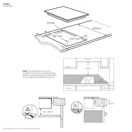 30cm UltimateTaste 500 2-Burner Built-In Induction Hob EHI3251BE