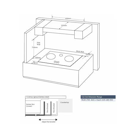 90cm UltimateTaste 700 3-Burner Built-in Gas Hob (EHG9351BC)