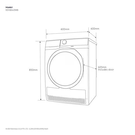 8.5kg UltimateCare 300 venting dryer EDV854J3WB