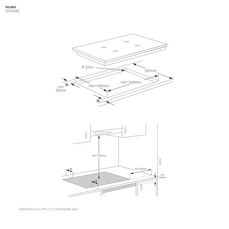 60cm UltimateTaste 700 4-Burner Built-In Induction Hob EHI645BE