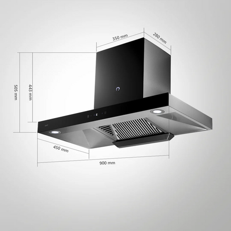 KAFF ELECTRA DHC 90 SS Filterless auto Clean Technology Chimney
