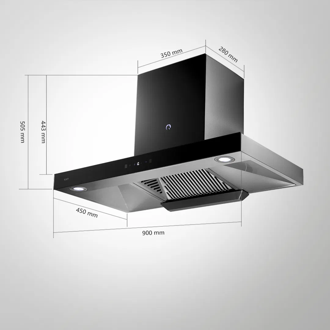 ELECTRA DHC 90 BL Filter-less Chimney | 1180 m³/h Airflow | Dry Heat Auto Clean Technology