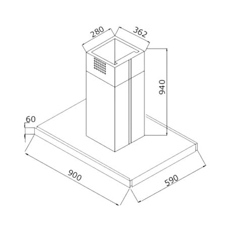 Elica ISMART SPOT H6 BF ISLAND LTW 90 NERO 90cm 5 STAR Performance Chimney | Inverter Technology Wall Mounted Chimney (Black 1425 CMH)