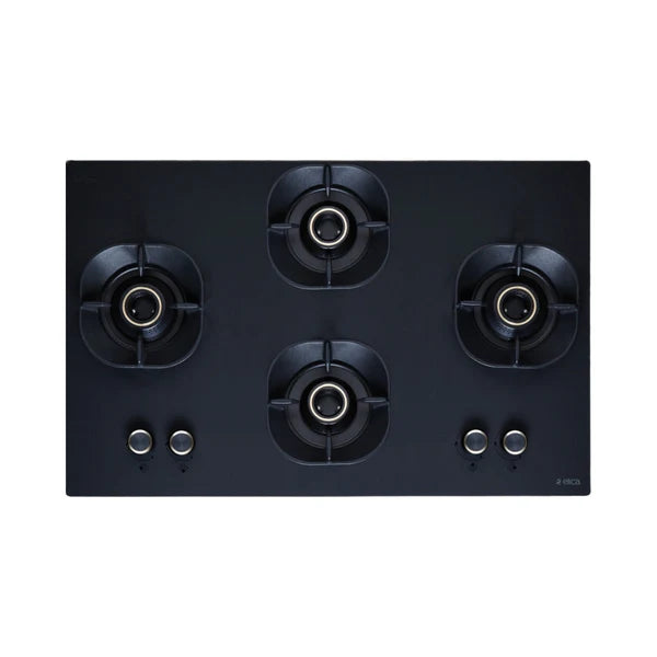 MATT CROWN FLEXI 491 LOTUS IND HD BRASS Built-in Gas Hob 4 Burner 90 cm (Black)