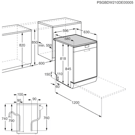 60cm UltimateCare 700 Freestanding Dishwasher with 14 place settings ESM48310SX