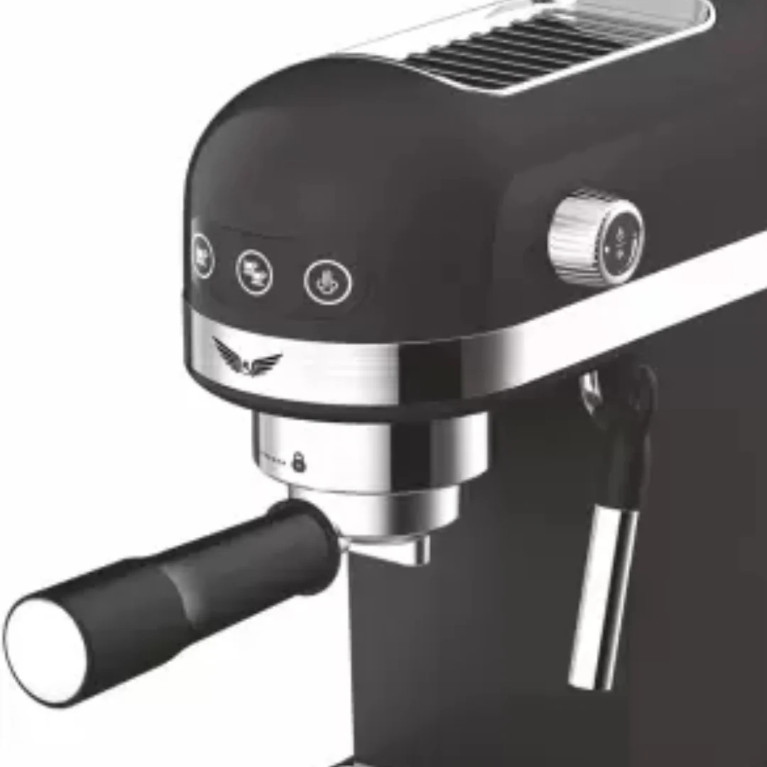FONTANA BLACK Free Standing Coffee Machine | 19-Bar High Pressure | 1350W | Touch Control | Hot Milk & Steam Function