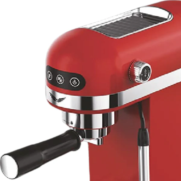 FONTANA RED Coffee Machine | 19-Bar High Pressure | 1350W | Touch Control | Hot Milk & Steam Function | Free Standing