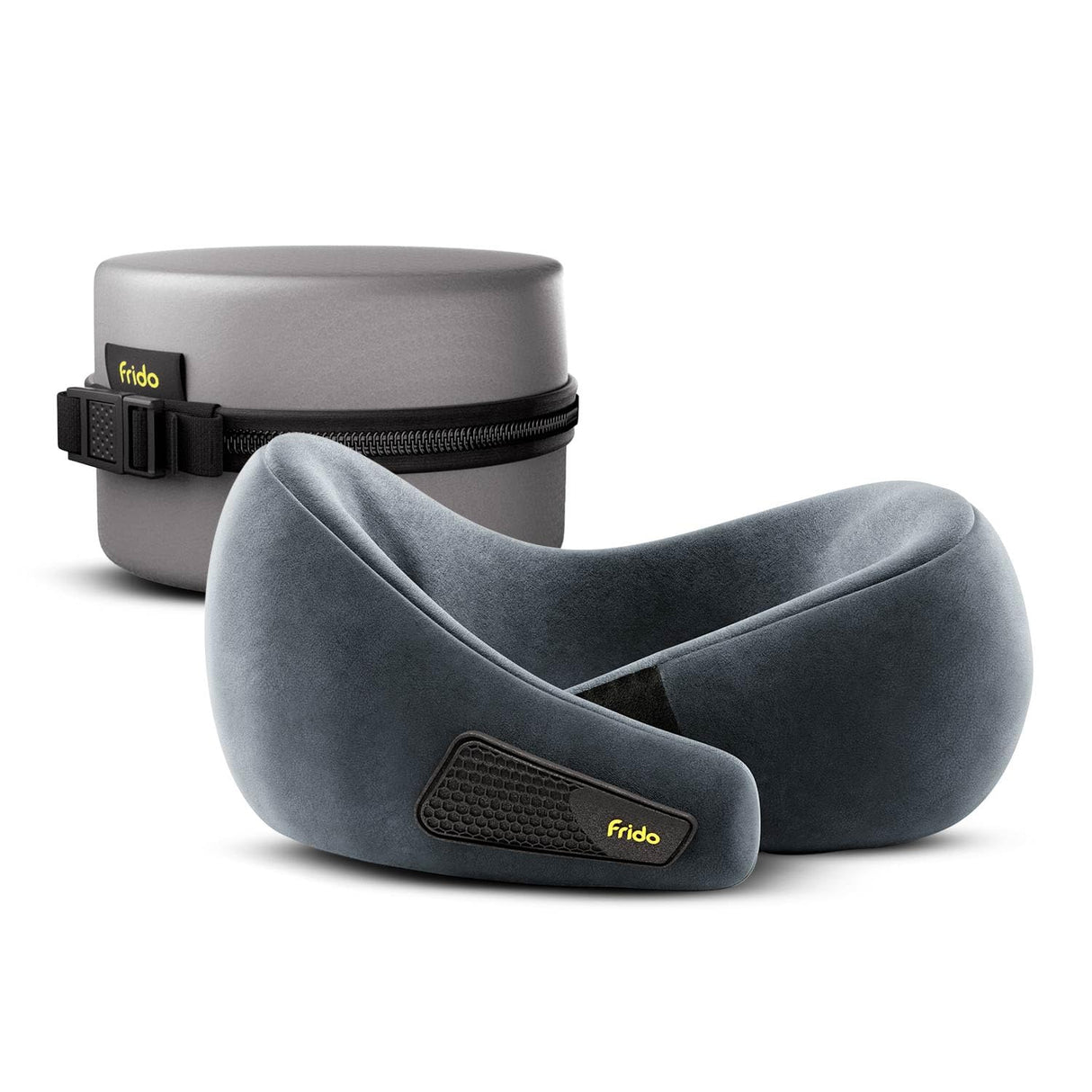 Travel Neck Pillow with Adjustable Velcro, Premium Velvet Cover & All-Round Neck Support