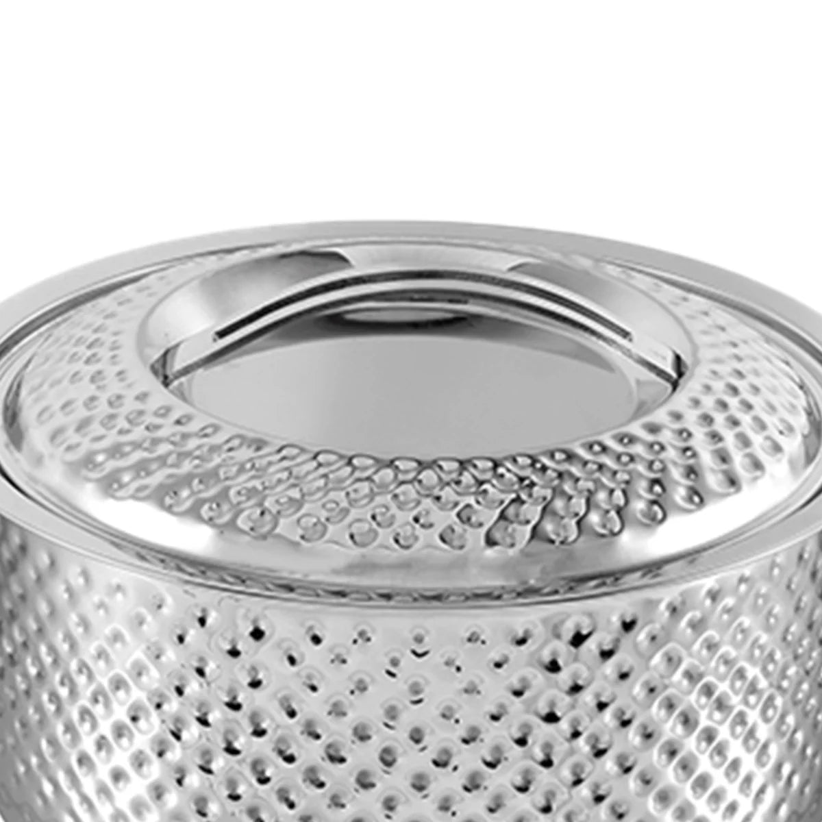 Hammered Double Wall Stainless Steel Casserole - 4 Litre