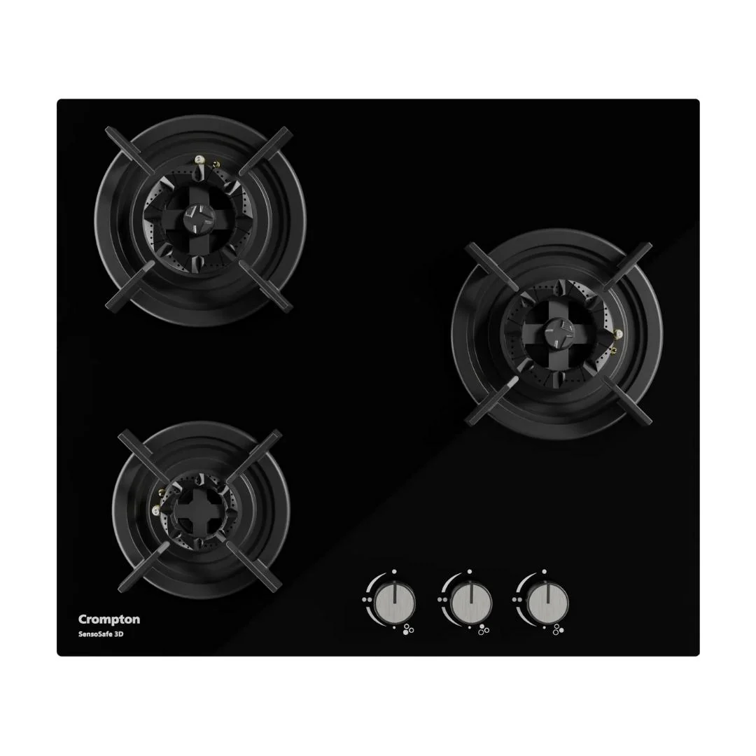 SensoSafe 60cm 3 Burner Built-In Gas Hob with 3D Brass Burners & FFD
