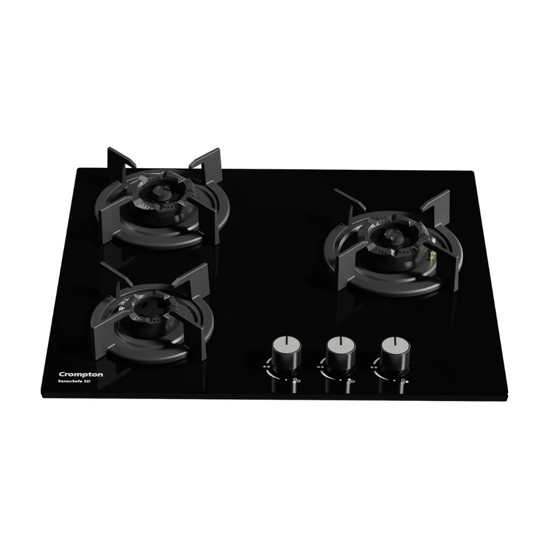 SensoSafe 60cm 3 Burner Built-In Gas Hob with 3D Brass Burners & FFD