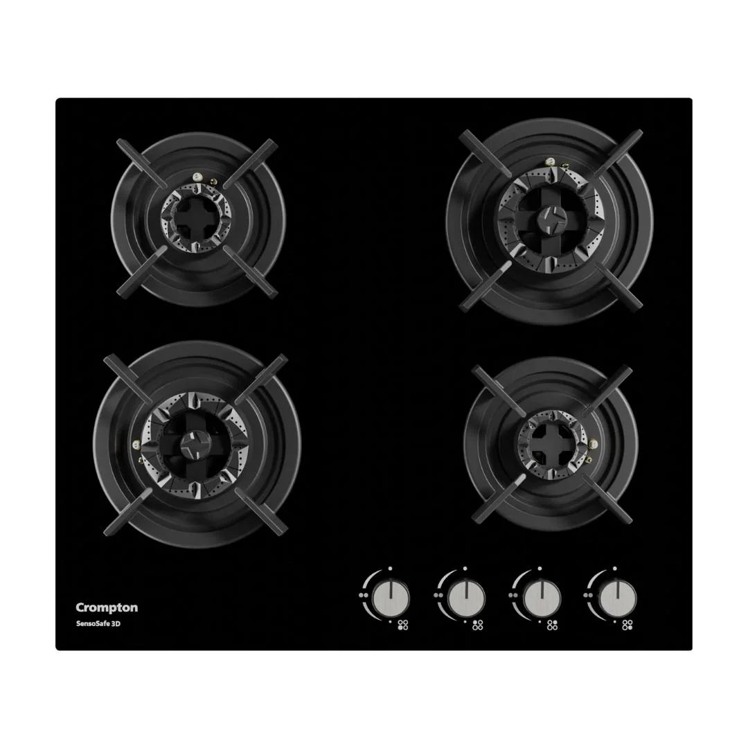SensoSafe 60cm 4 Burner Built-In Gas Hob with 3D Brass Burners & FFD