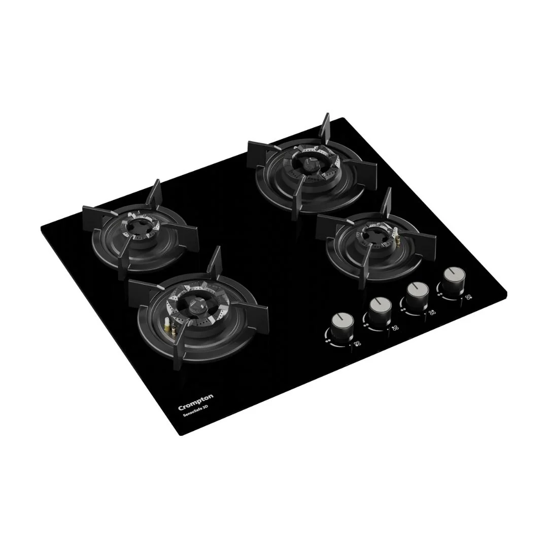 SensoSafe 60cm 4 Burner Built-In Gas Hob with 3D Brass Burners & FFD