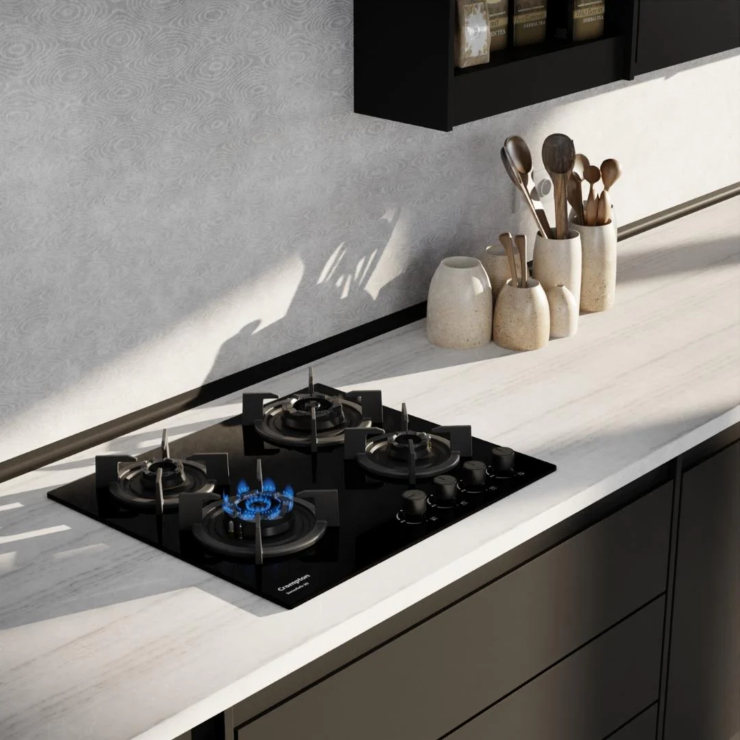 SensoSafe 60cm 4 Burner Built-In Gas Hob with 3D Brass Burners & FFD