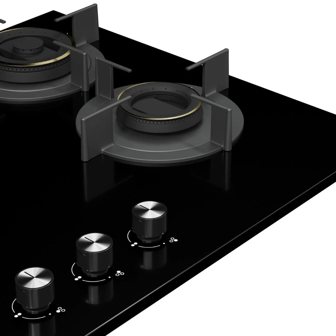 SensoSafe 60cm 3 Burner Built-In Gas Hob with Multi-Ring Brass Burners & FFD