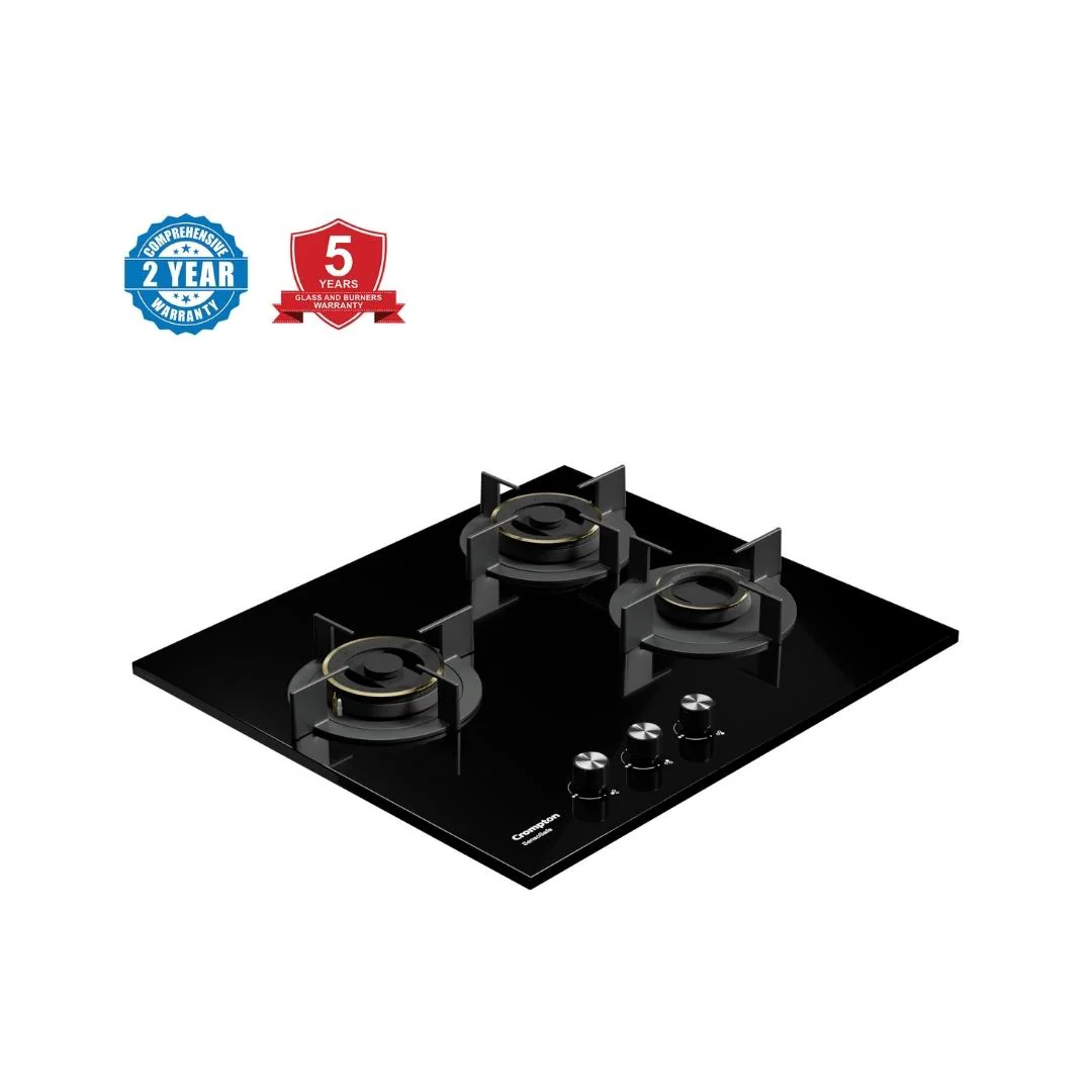 SensoSafe 60cm 3 Burner Built-In Gas Hob with Multi-Ring Brass Burners & FFD