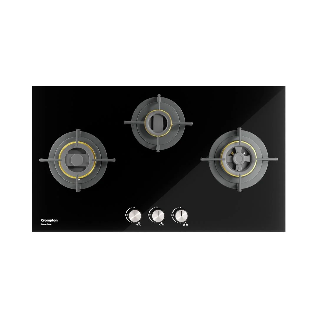 SensoSafe 78cm 3 Burner Built-In Gas Hob with Multi-Ring Brass Burners & FFD