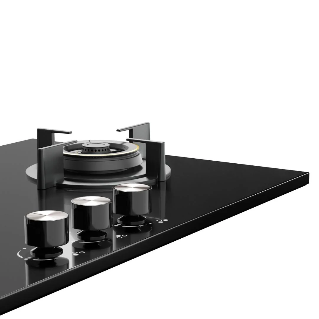 SensoSafe 78cm 3 Burner Built-In Gas Hob with Multi-Ring Brass Burners & FFD