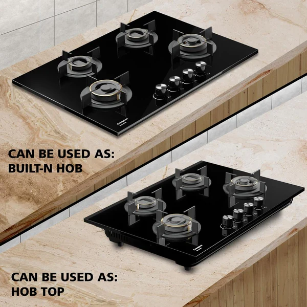 Crompton 82cm 4 Burner Hob Sensosafe HOB-SSDC824-MBL-Built-In Gas Hob