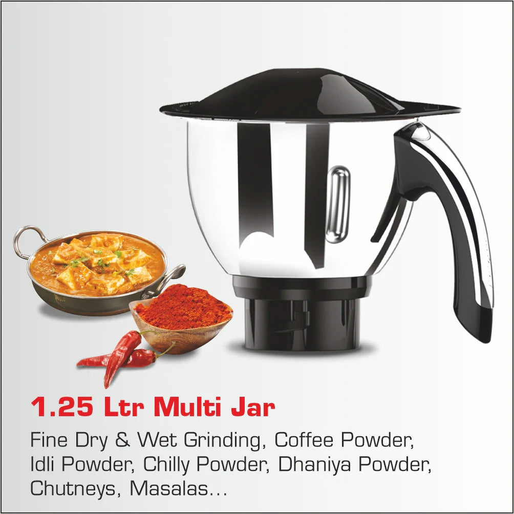 Tusker 750W Mixer Grinder with 6 Jars (Black)