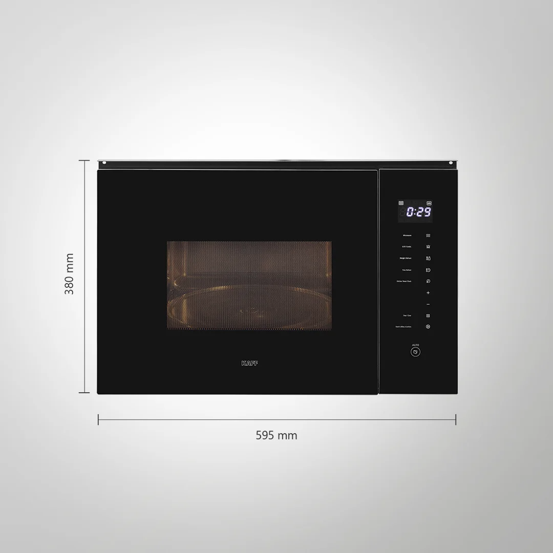 KMW HN6 BLK 28L Built-In Microwave Oven | Full Black Tempered Glass | Touch Control | Grill & Combination