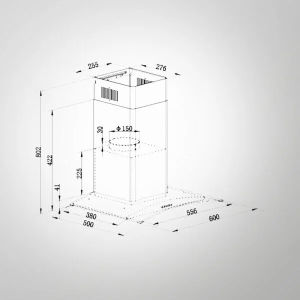 LIZ DHC 60 Kitchen Chimney | 1150 m³/h Suction | Heavy Duty Baffle Filter & Oil Collector