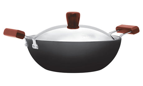 Futura Induction Compatible Deep Kadhai (Flat Bottom) 3.5 Litre with stainless steel lid (INK35S)