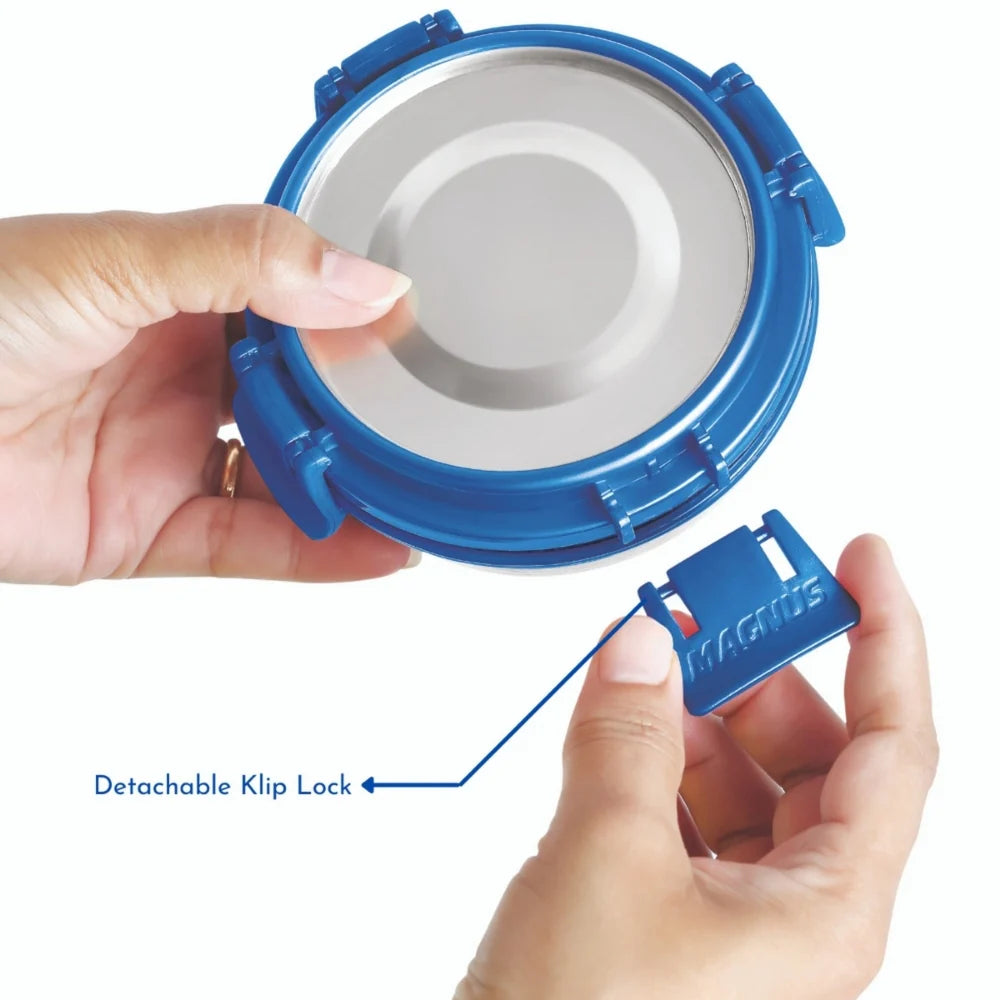 Stainless Steel Airtight Leakproof Storage Deluxe Chocolate Container 400ML with Klip Lock – Ideal Kitchen Accessories Items, Perfect Lunch Box, Lunch Boxes for Office Men