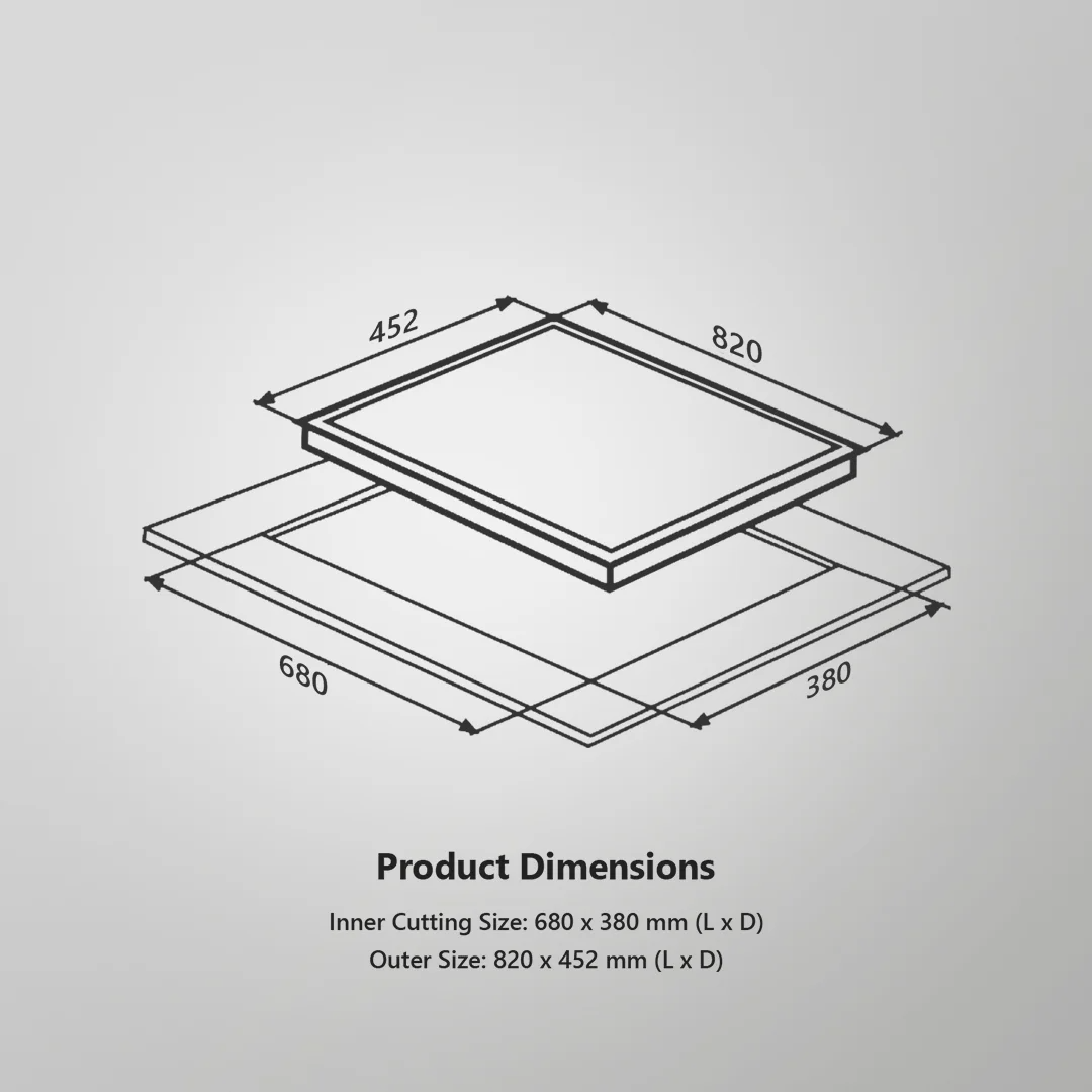 Silver Marmor 82 cm 3 Burners With Full FFD Built in Hob Cooktop
