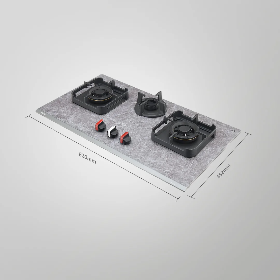 Silver Marmor 82 cm 3 Burners With Full FFD Built in Hob Cooktop