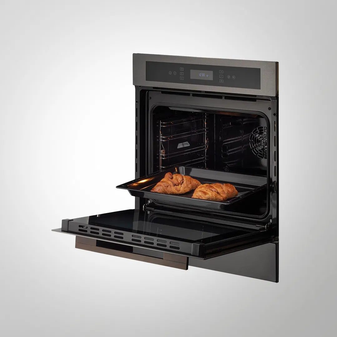 KAFF  60cm MZ OV6 TN Built-in Oven Black Glass with Titanium Finish Fascia  ELECTRIC OVEN