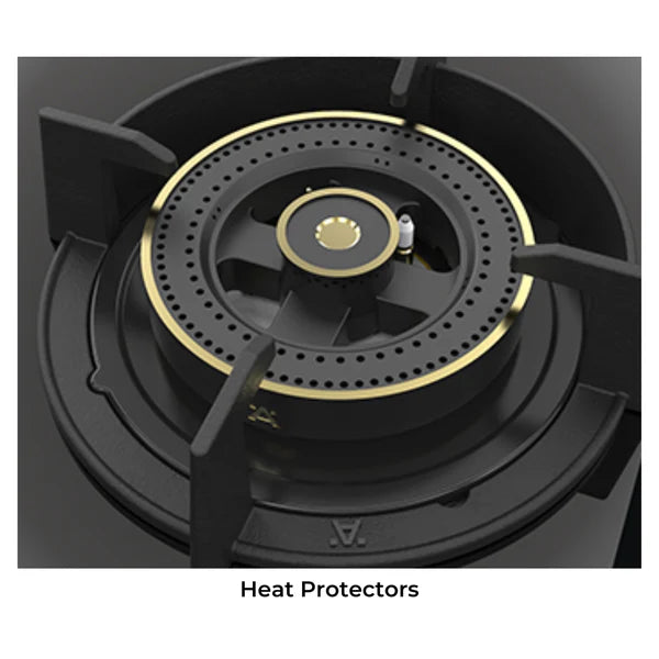 Altius Plus 378 78 cm 3 Burner Hob – Brass Burners, Insta Ignition, Golden Metal Knobs, 538.66.737