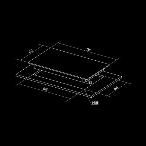Altius Plus 378 78 cm 3 Burner Hob – Brass Burners, Insta Ignition, Golden Metal Knobs, 538.66.737