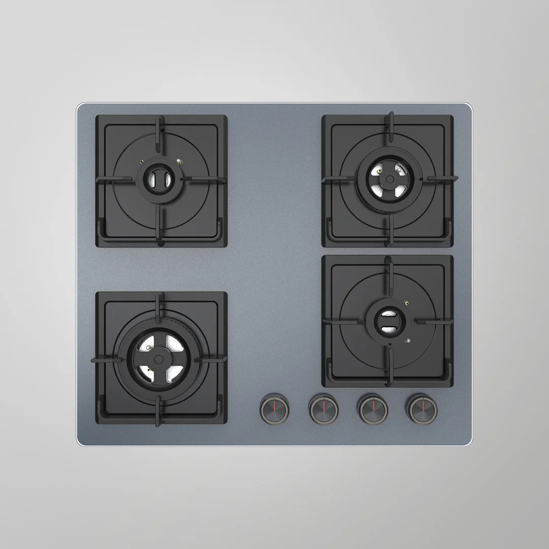 NYG 604B (Black) 60cm Auto Ignition 4 Full Brass High Efficiency Burners With Full FFD Built in Hob - Black