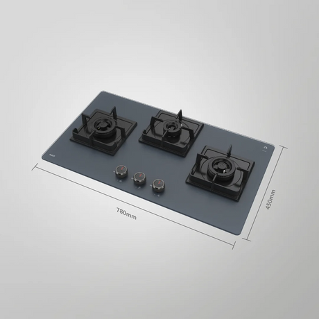 Kaff NYG 783G (Grey) 78cm  Built in Hob Auto Ignition 3 Full Brass High Efficiency Burners With Full FFD