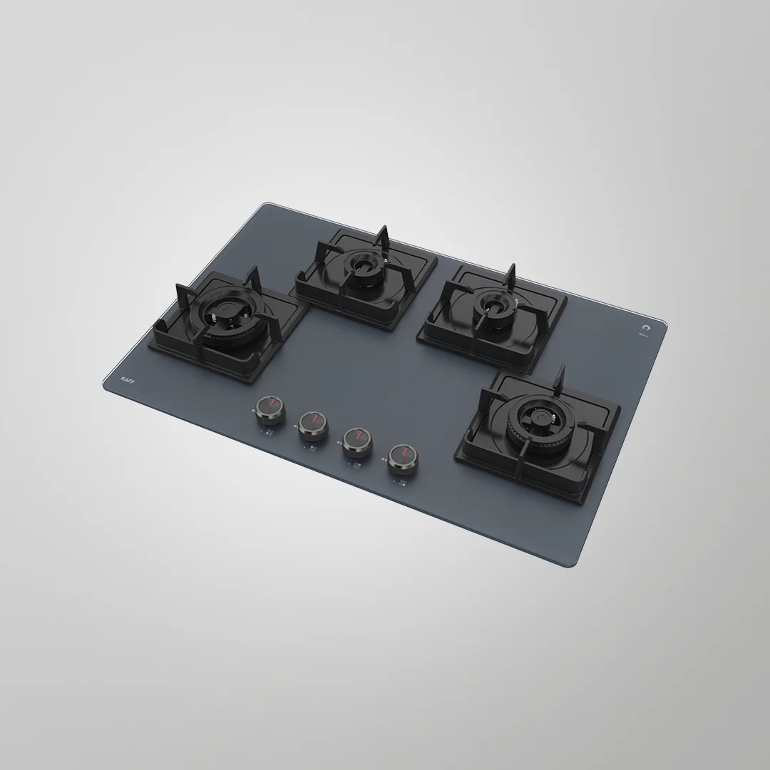 Kaff NYG 784G (Grey) 78 cm Built in Hob Auto Ignition 4 Full Brass High Efficiency Burners With Full FFD