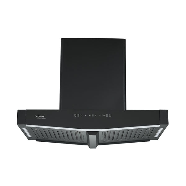Hindware Onyx Auto Clean 90 Island Chimney, Suction 1400 m3/hr* Airflow, Touch & Remote control