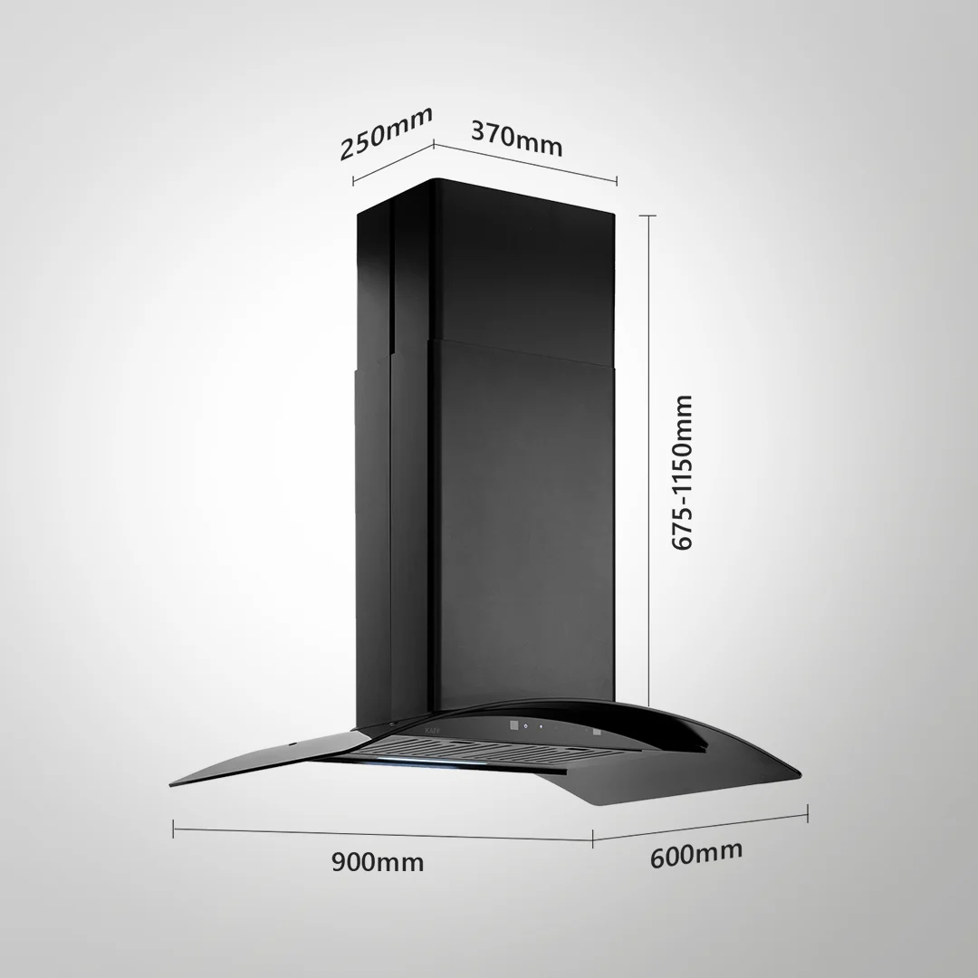 Island OPEC DHC 90 BLK IS Dry Heat Auto Clean Technology Chimney