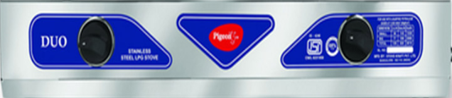 PIGEON DUO STAINLESS STEEL 2 BURNER GAS STOVE