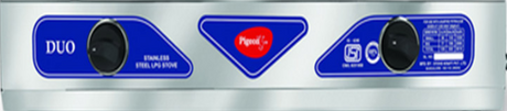 PIGEON DUO STAINLESS STEEL 2 BURNER GAS STOVE